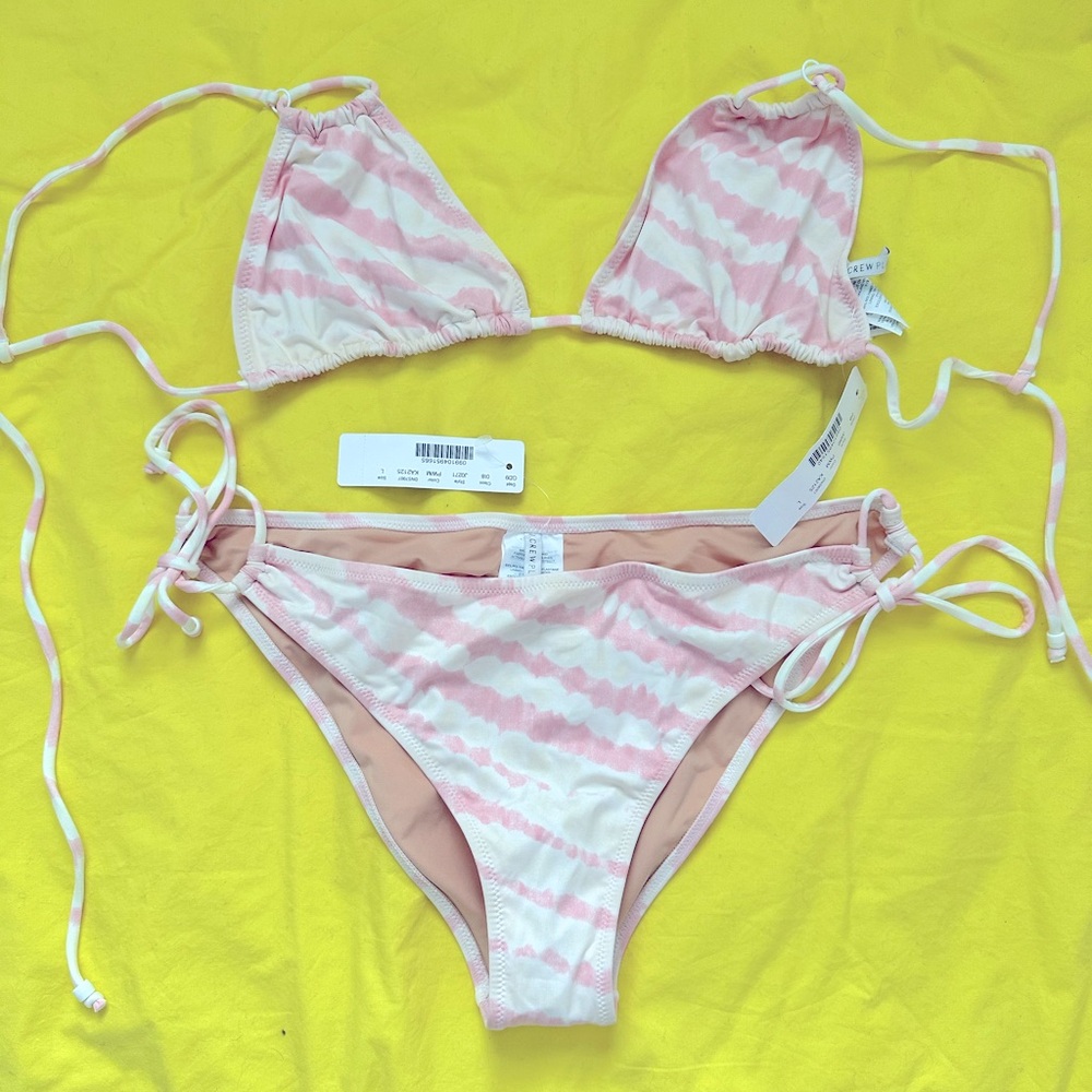 NWT 👙 J.Crew Malibu Tie Dye String Bikini Sz. L 🏖️